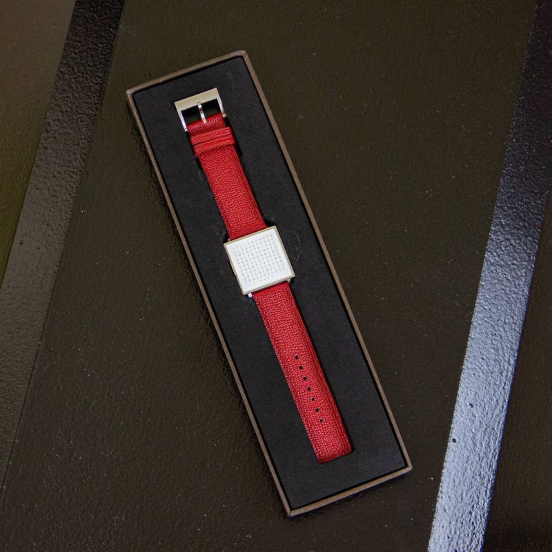 TAPORT Orologio Quadrato Rosso In Pelle – Regalo Perfetto Per Fan Dei Supereroi, Adulti E Bambini